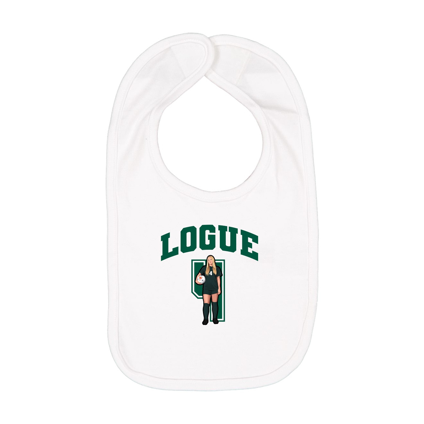 Infant Bib — Number in White