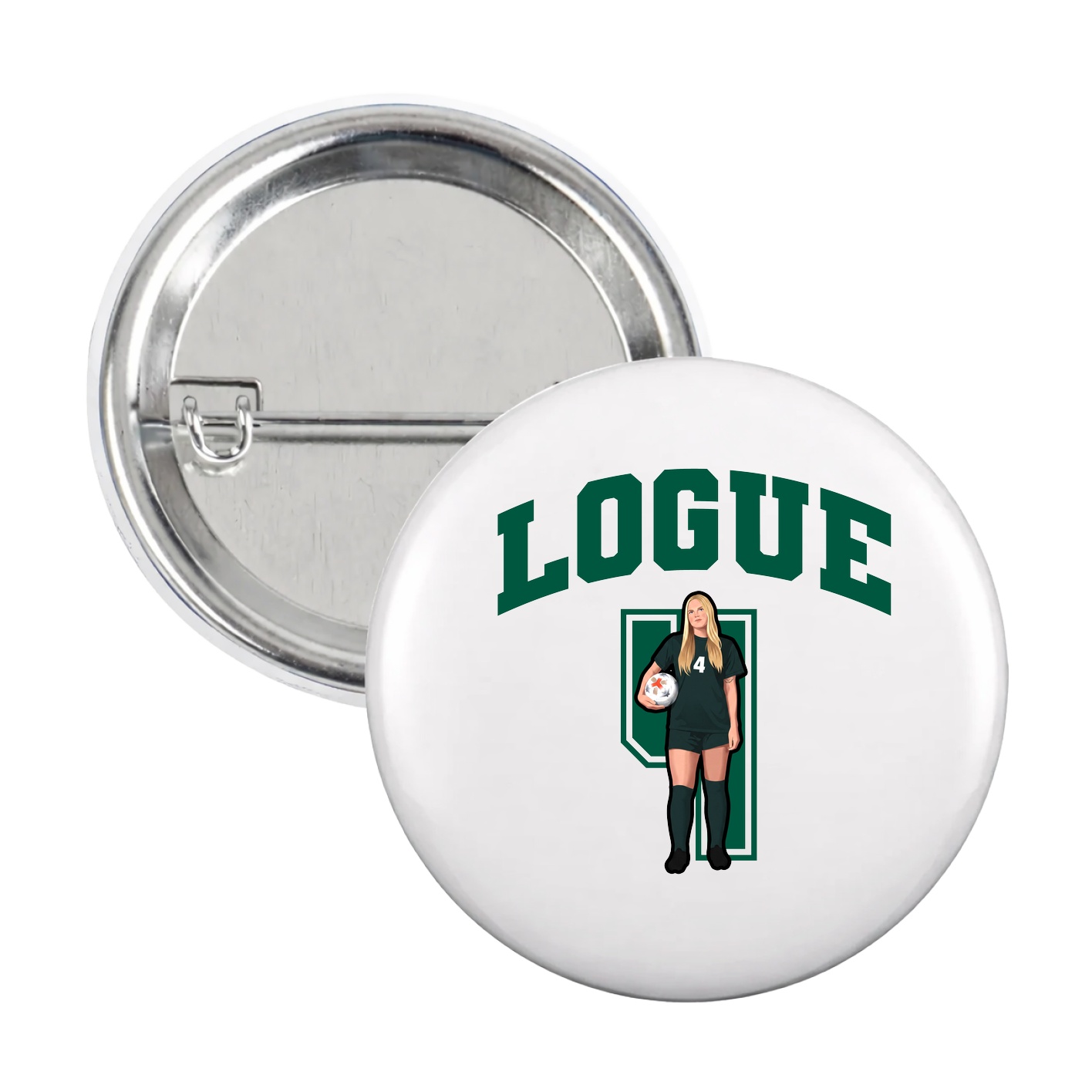 Game Day Button — Number in White