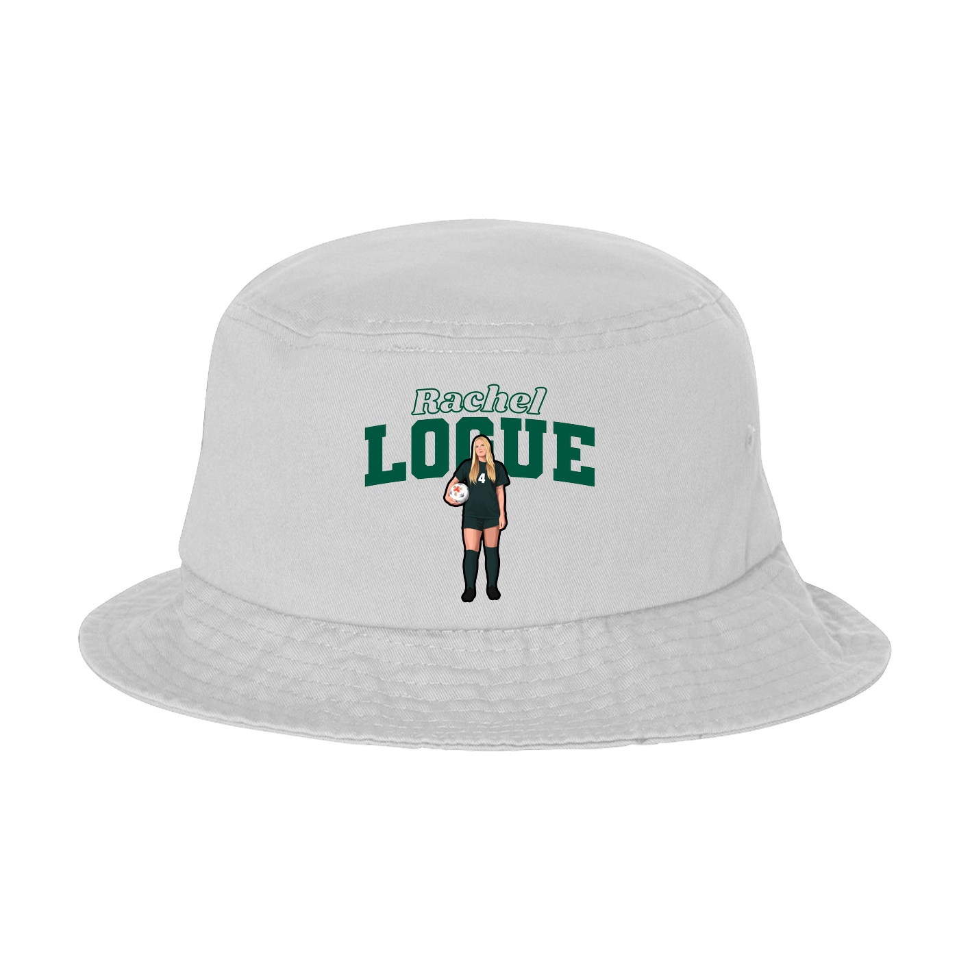 Bucket Cap — Name Arch in White