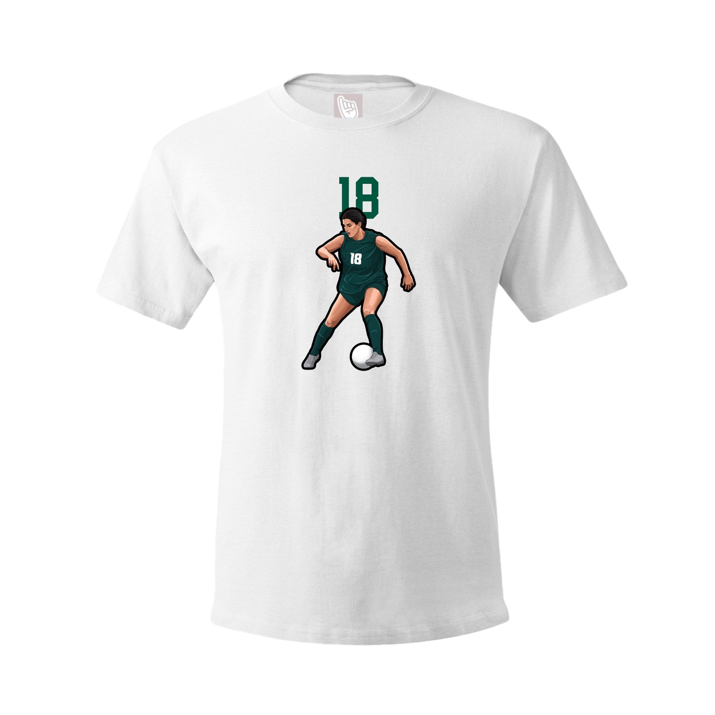 Youth Tee — Number Top in White