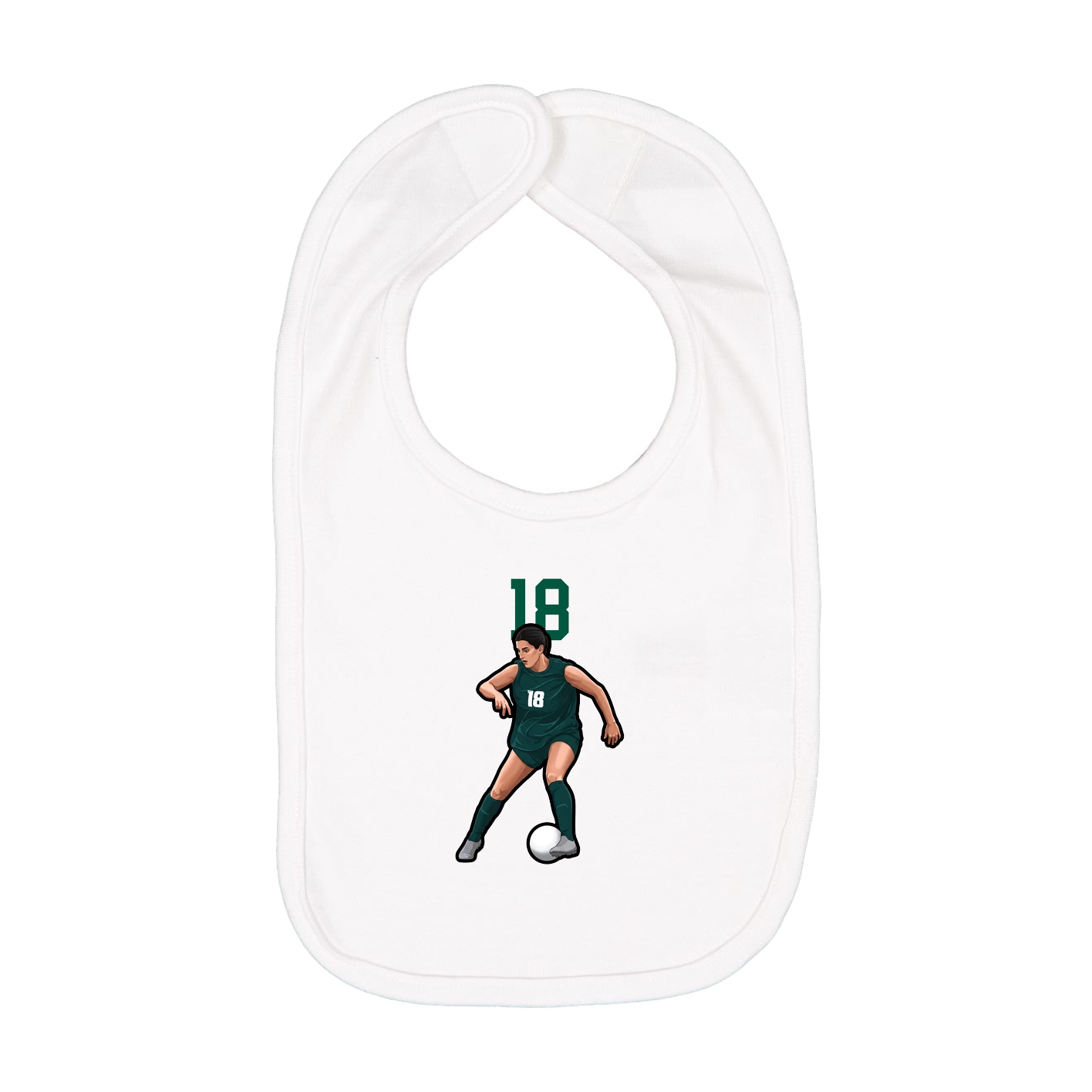 Infant Bib — Number Top in White