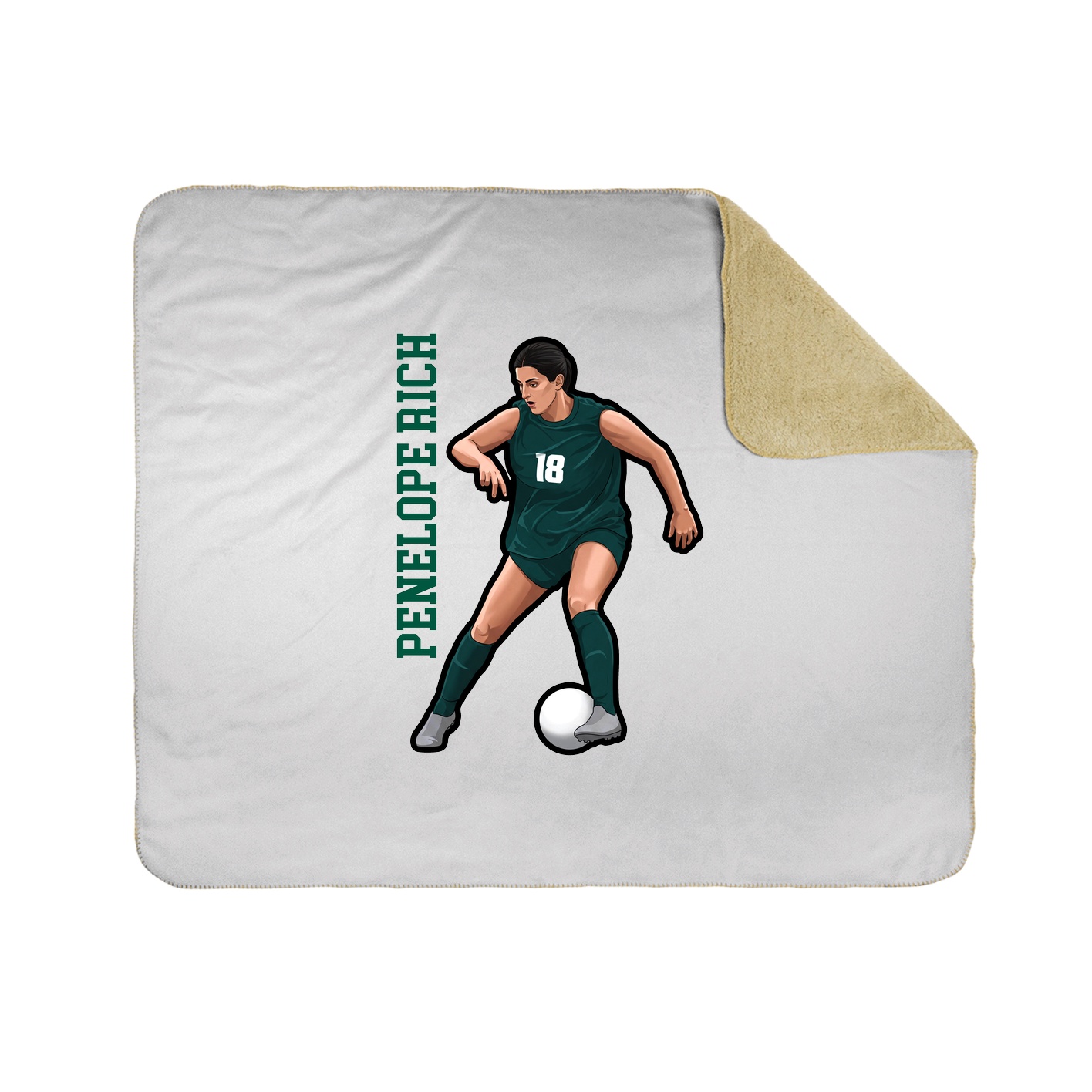 Throw Blanket — Name Vertical in White