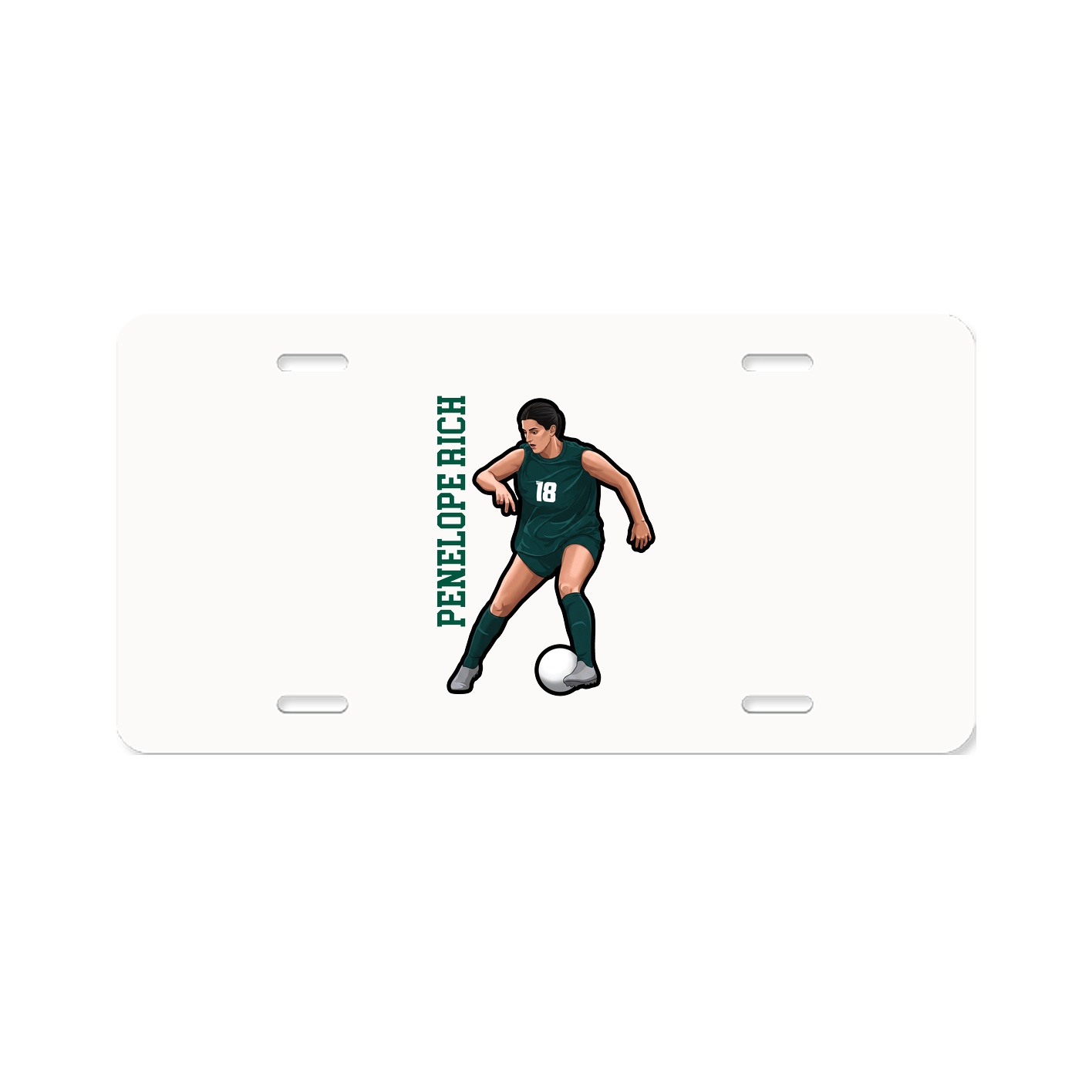 License Plate — Name Vertical in Classic