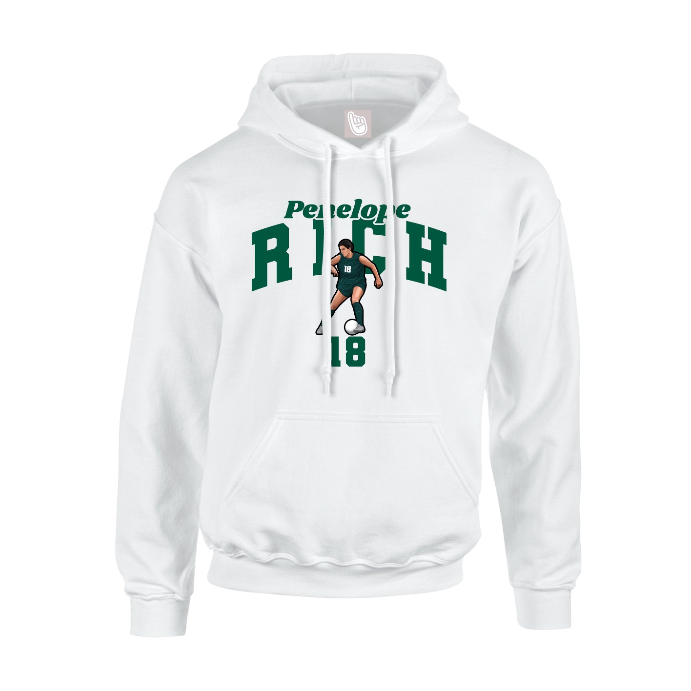 Hoodie — Signature Arch in White