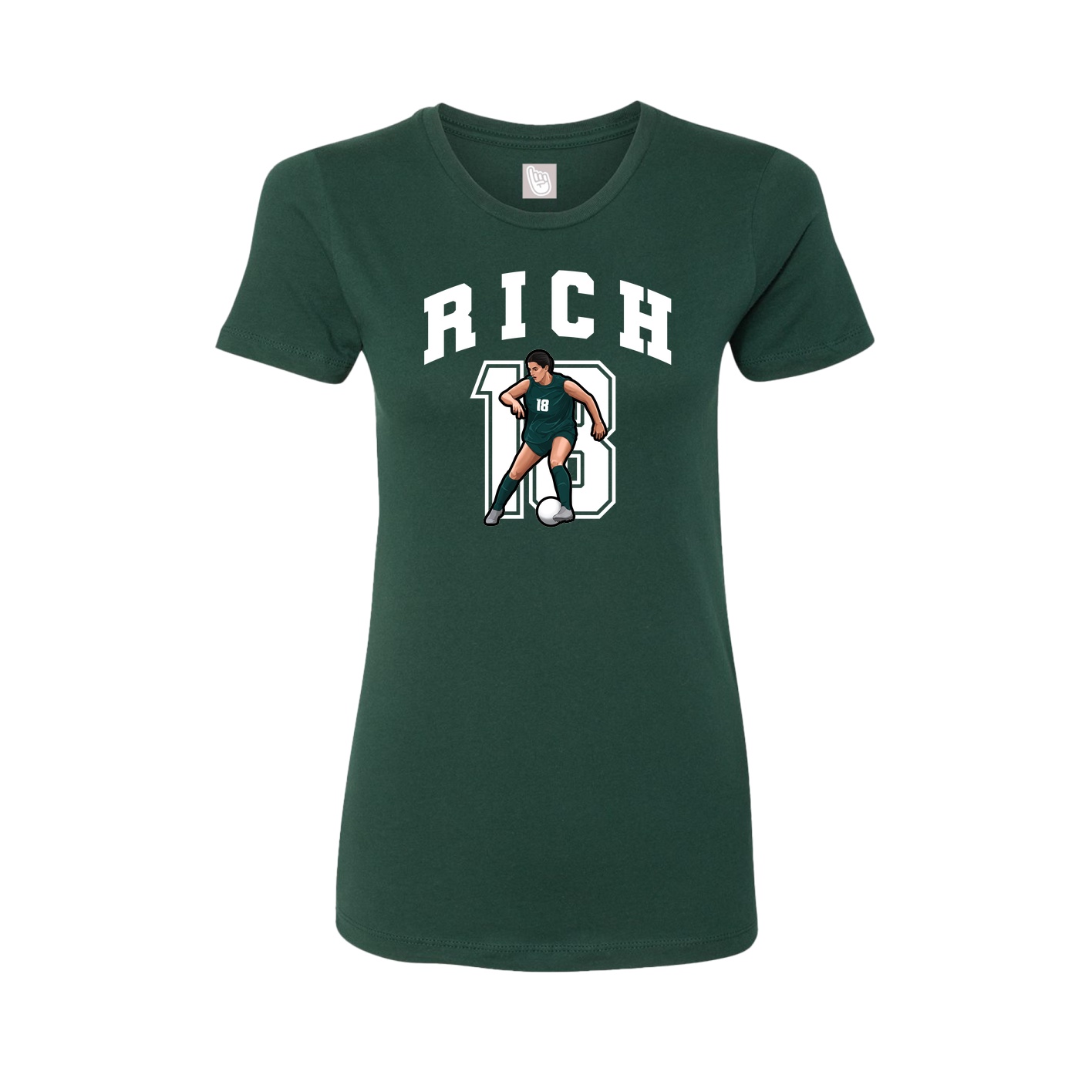 Fitted Women's Tee — Number in Green