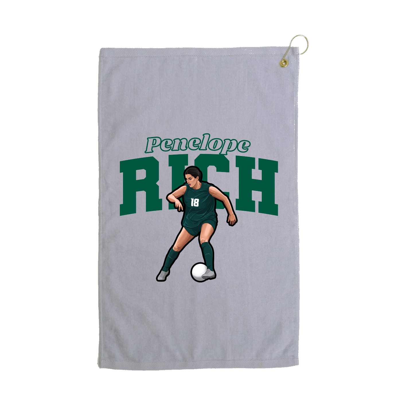 Golf Towel — Name Arch in Grey