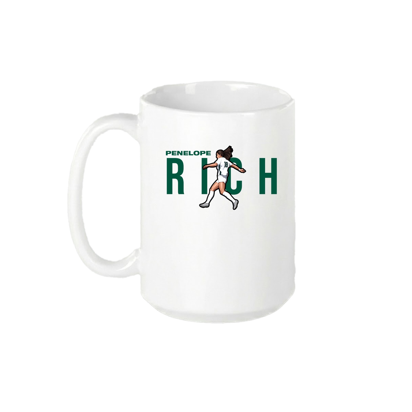 15oz Coffee Mug — Player Name in White