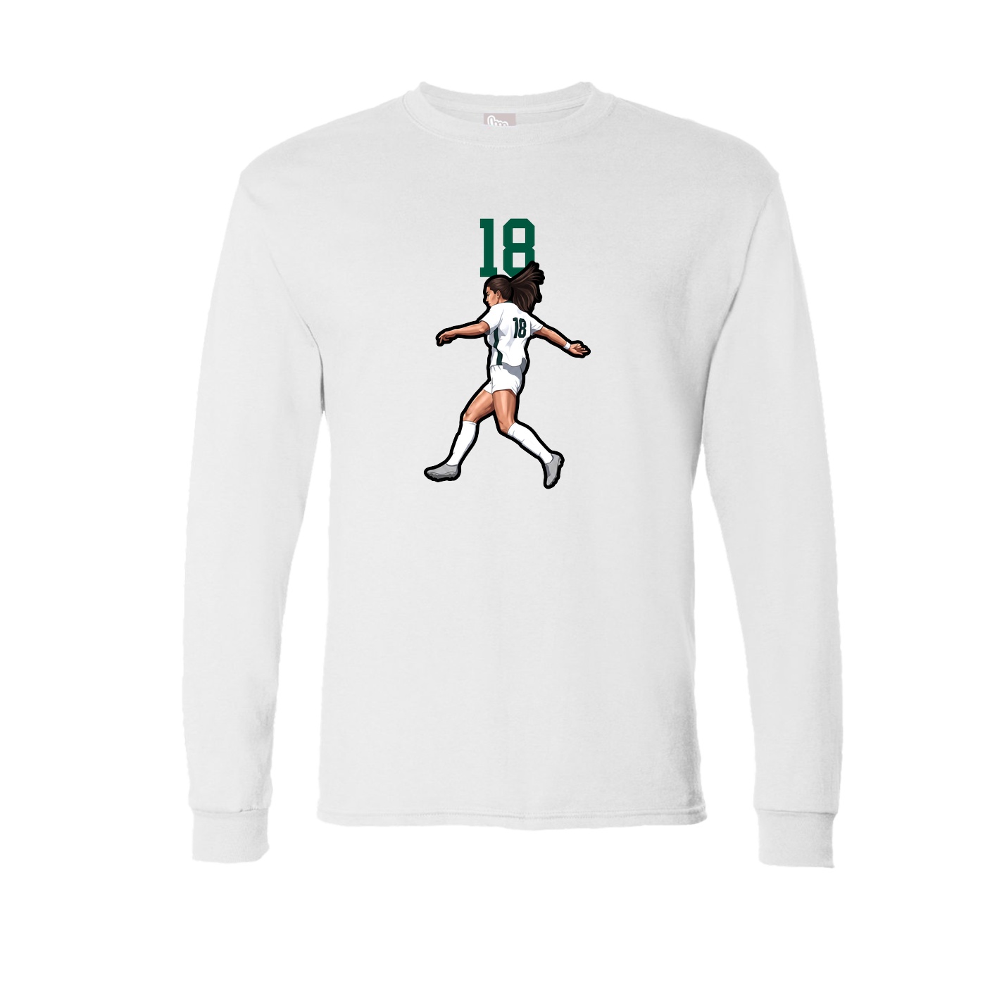 Long Sleeve Tee — Number Top in White