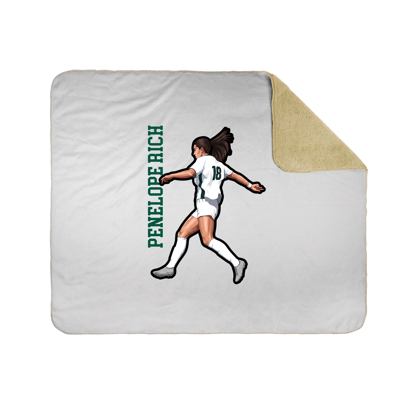 Throw Blanket — Name Vertical in White