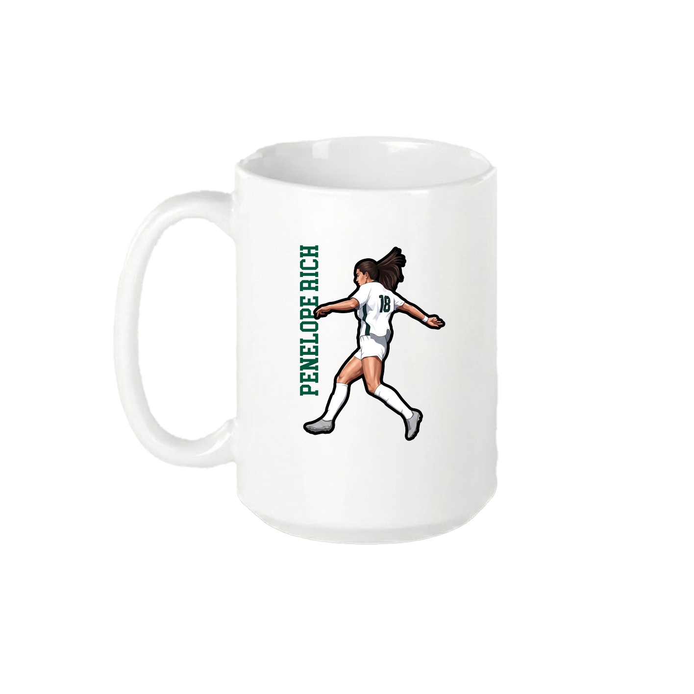 15oz Coffee Mug — Name Vertical in White