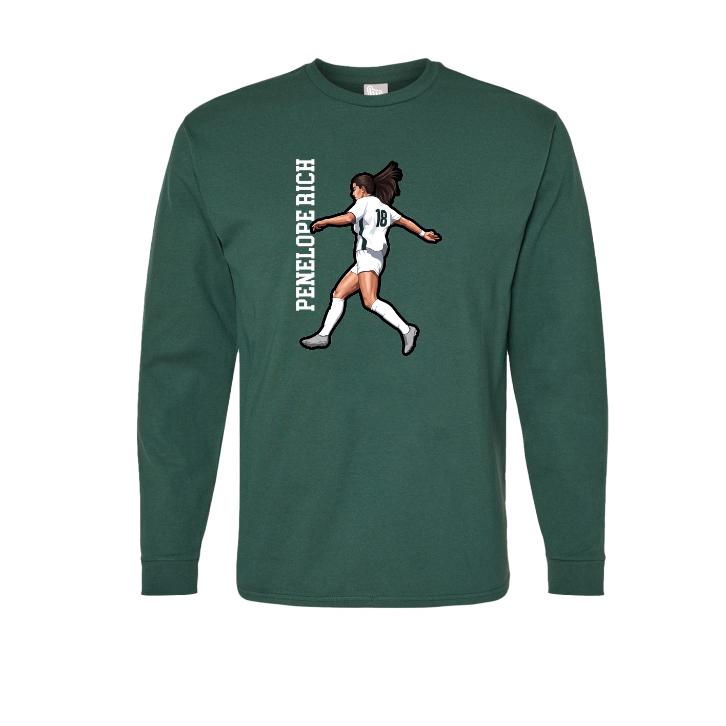 Long Sleeve Tee — Name Vertical in Green