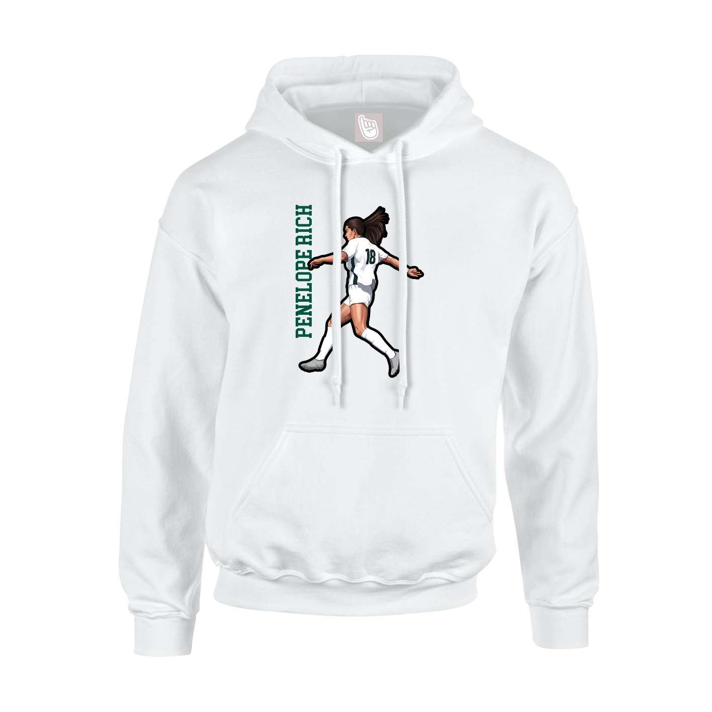 Hoodie — Name Vertical in White