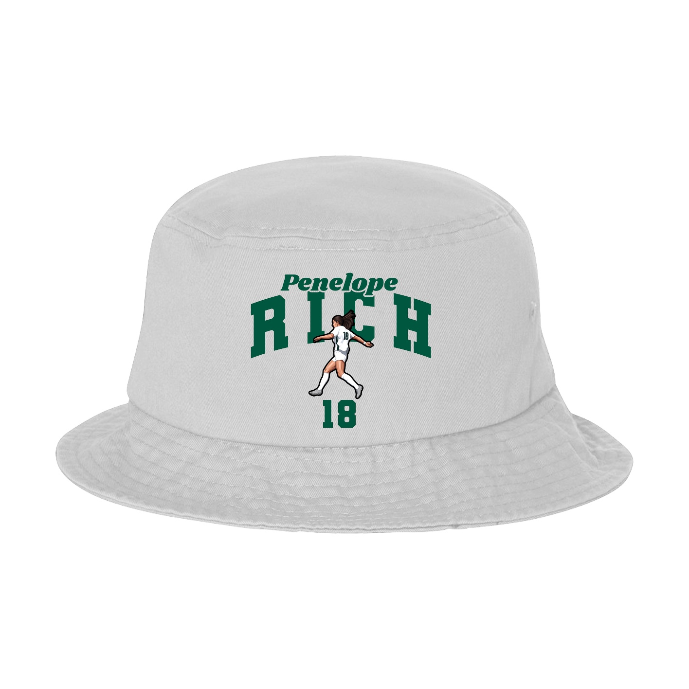 Bucket Cap — Signature Arch in White
