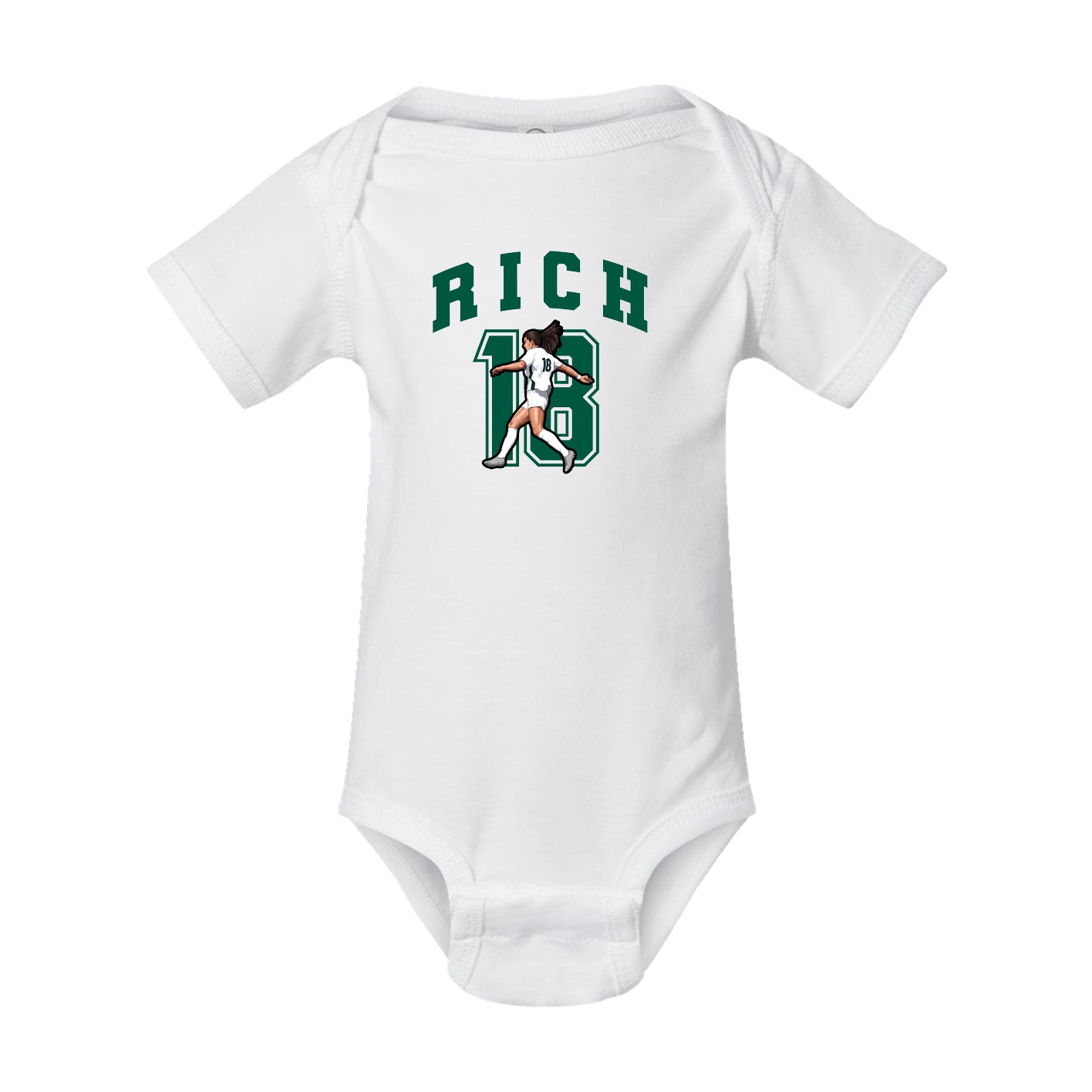 Baby Onesie — Number in White