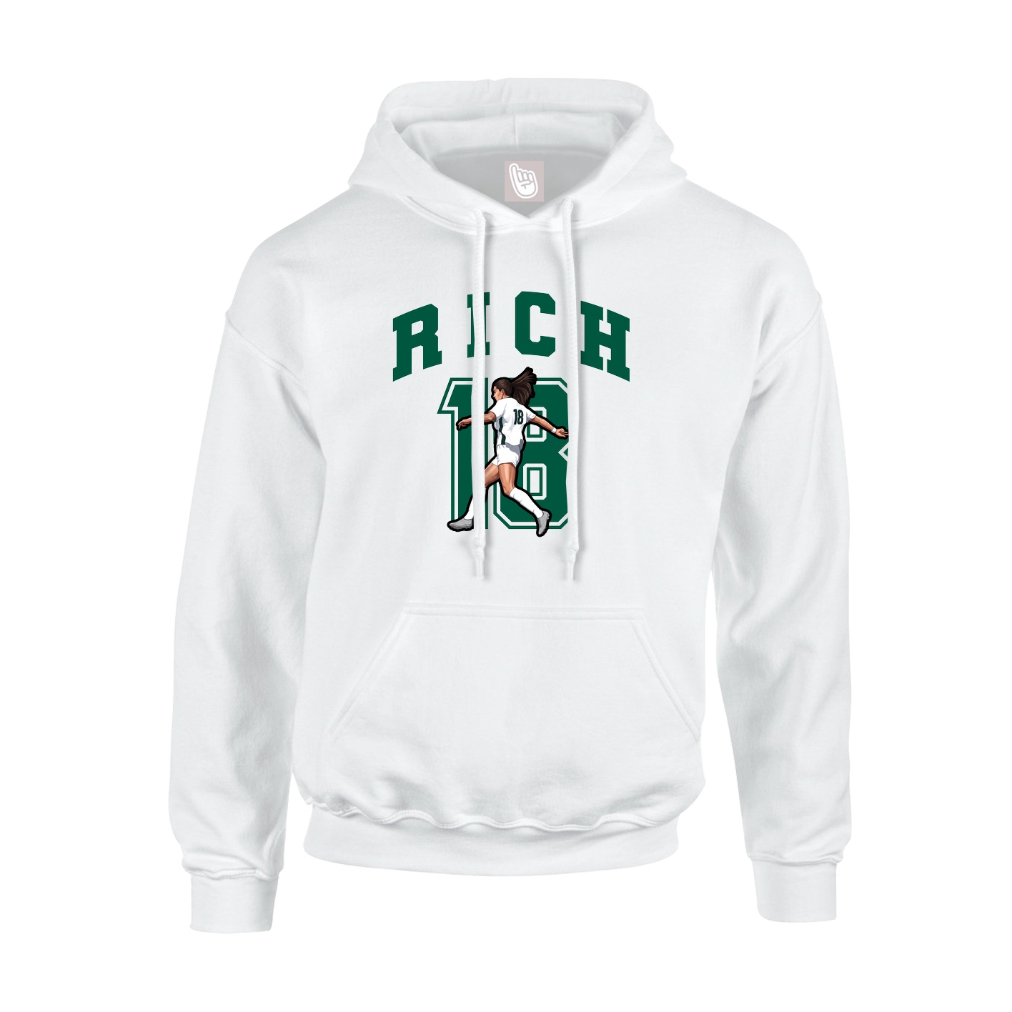 Youth Hoodie — Number in White