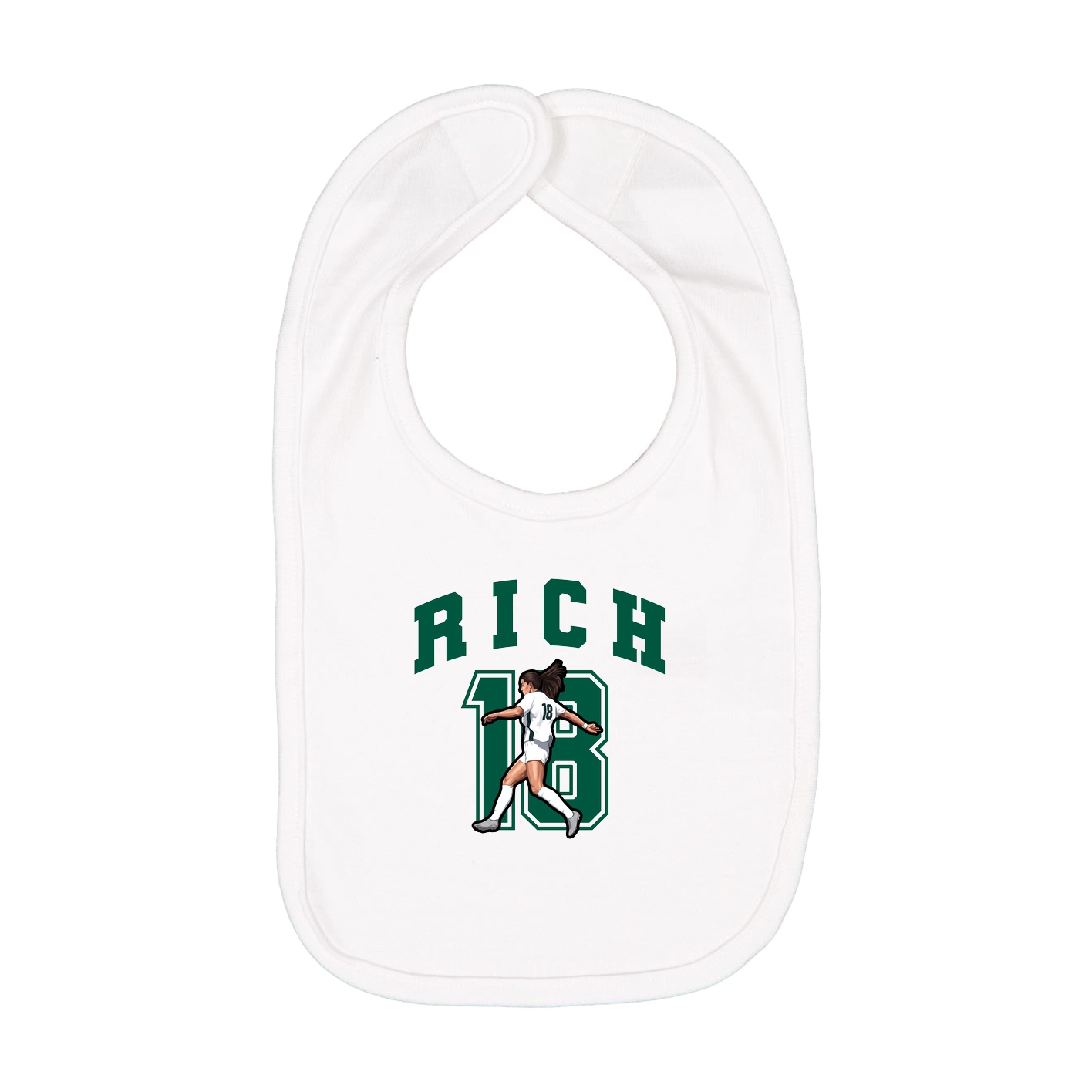 Infant Bib — Number in White
