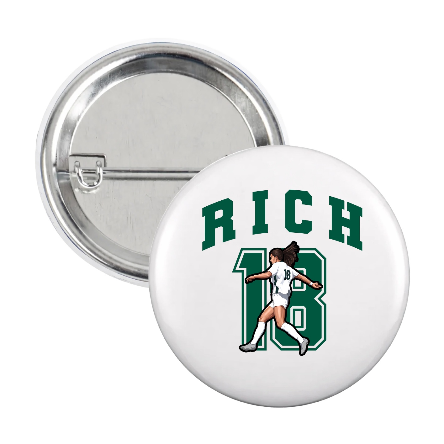 Game Day Button — Number in White