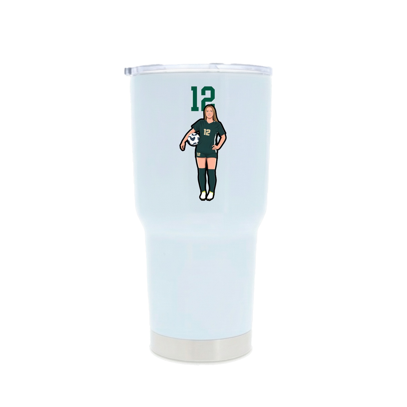 30oz Stainless Steel Tumbler — Number Top in White
