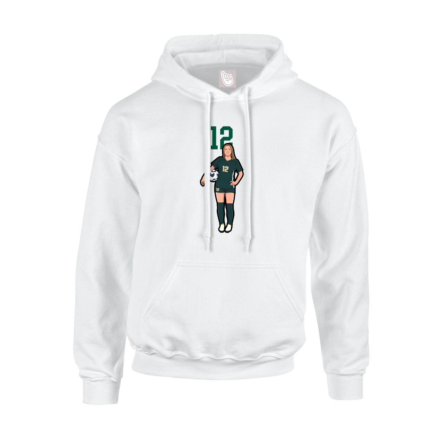 Hoodie — Number Top in White