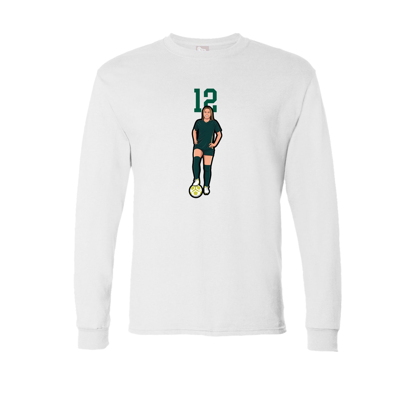 Long Sleeve Tee — Number Top in White