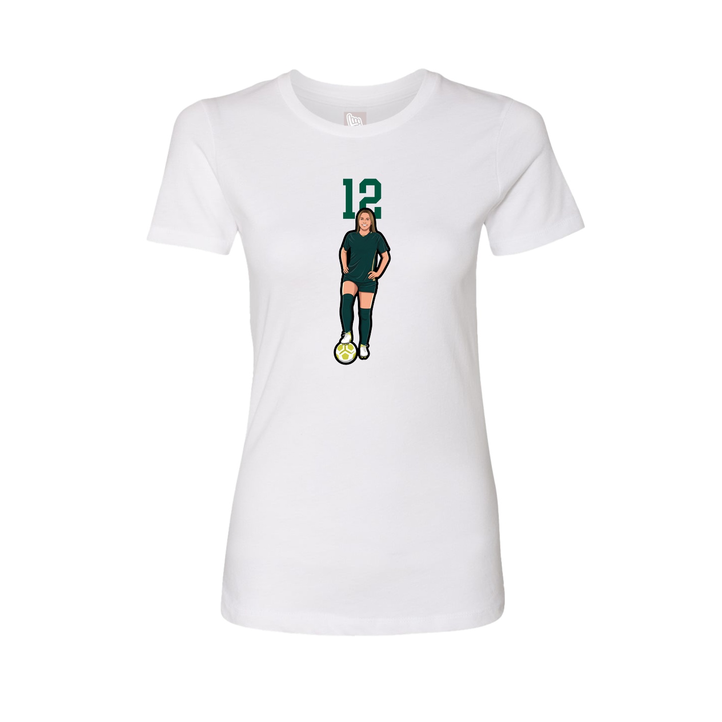 Fitted Women's Tee — Number Top in White