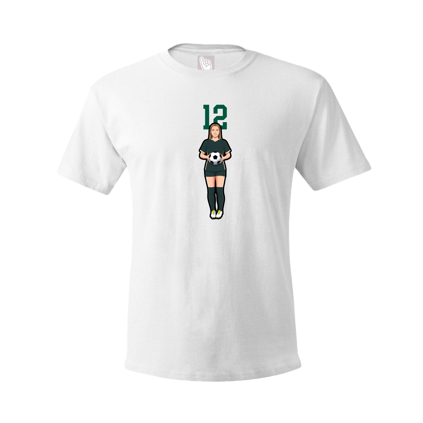 Youth Tee — Number Top in White