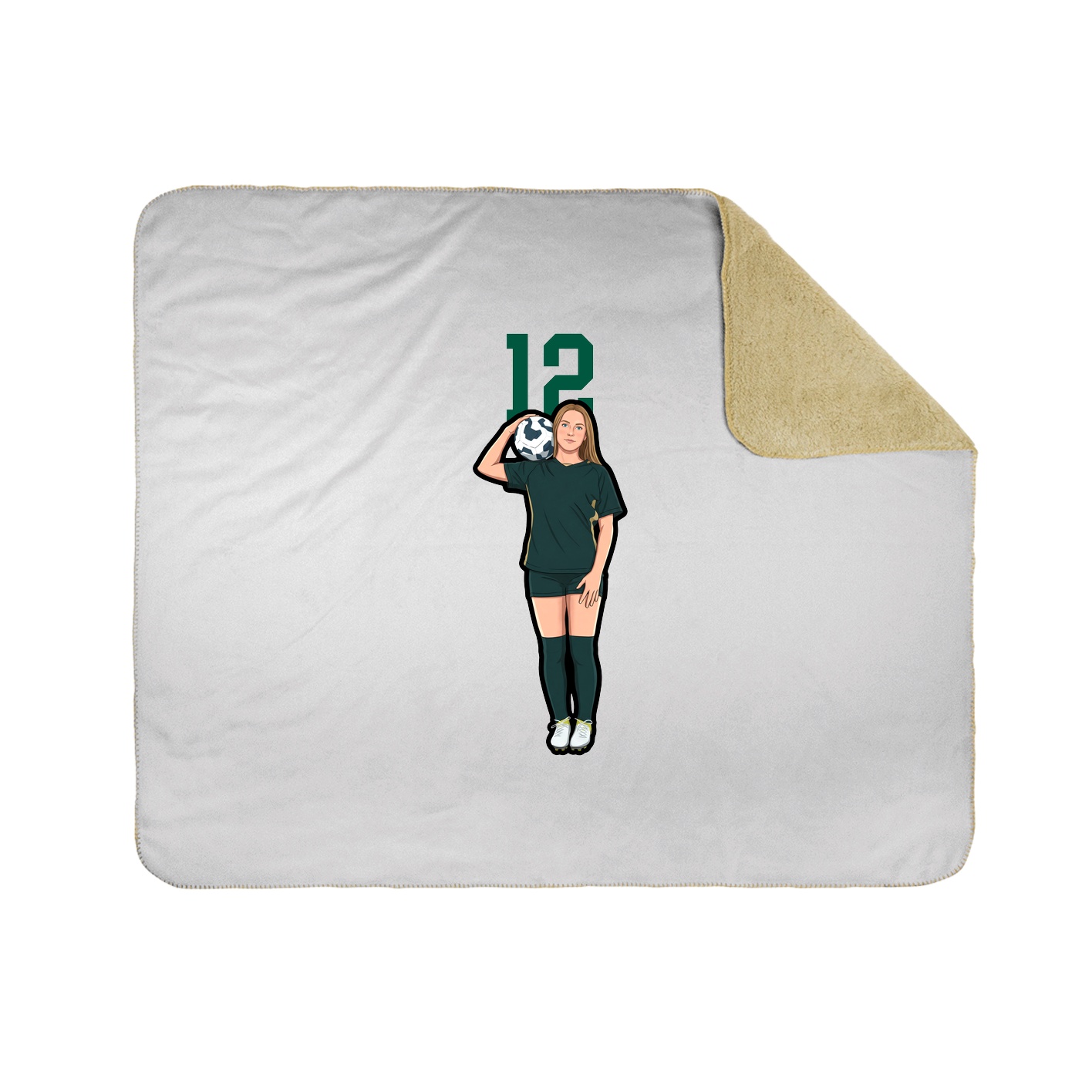 Throw Blanket — Number Top in White