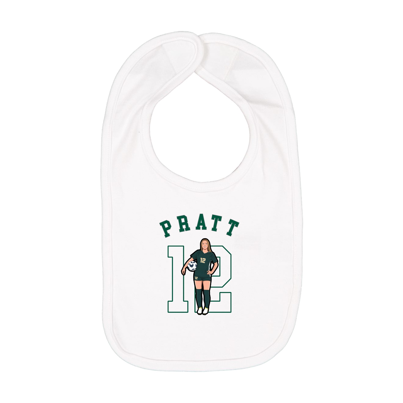Infant Bib — Shirsey Arch in White
