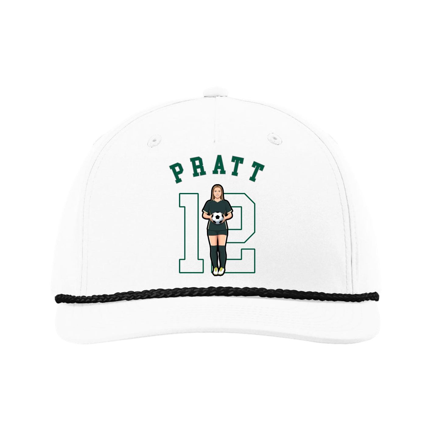 Five-Panel Classic Rope Cap — Shirsey Arch in White