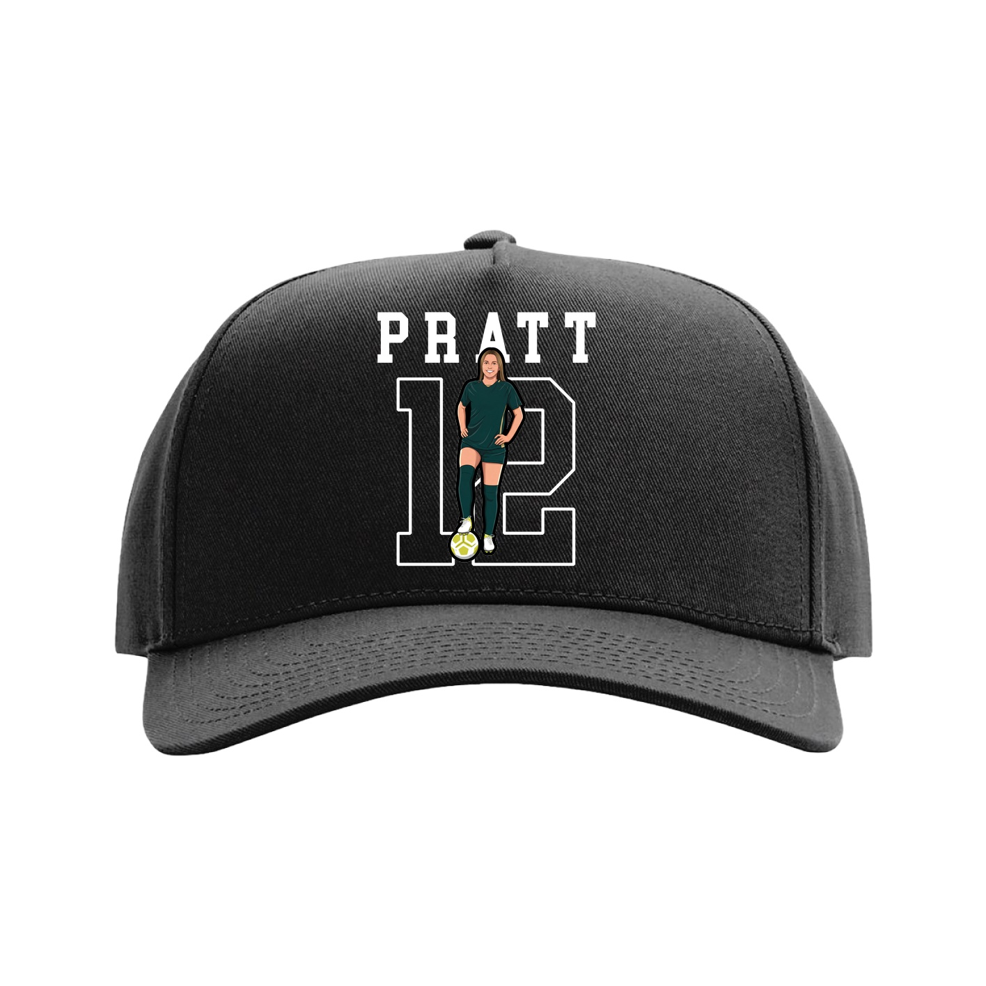 Full Fabric Five-Panel Champ Cap — Shirsey in Black