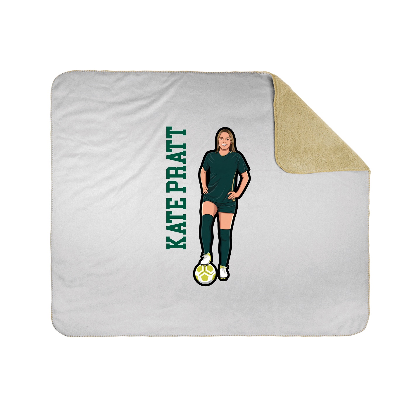 Throw Blanket — Name Vertical in White