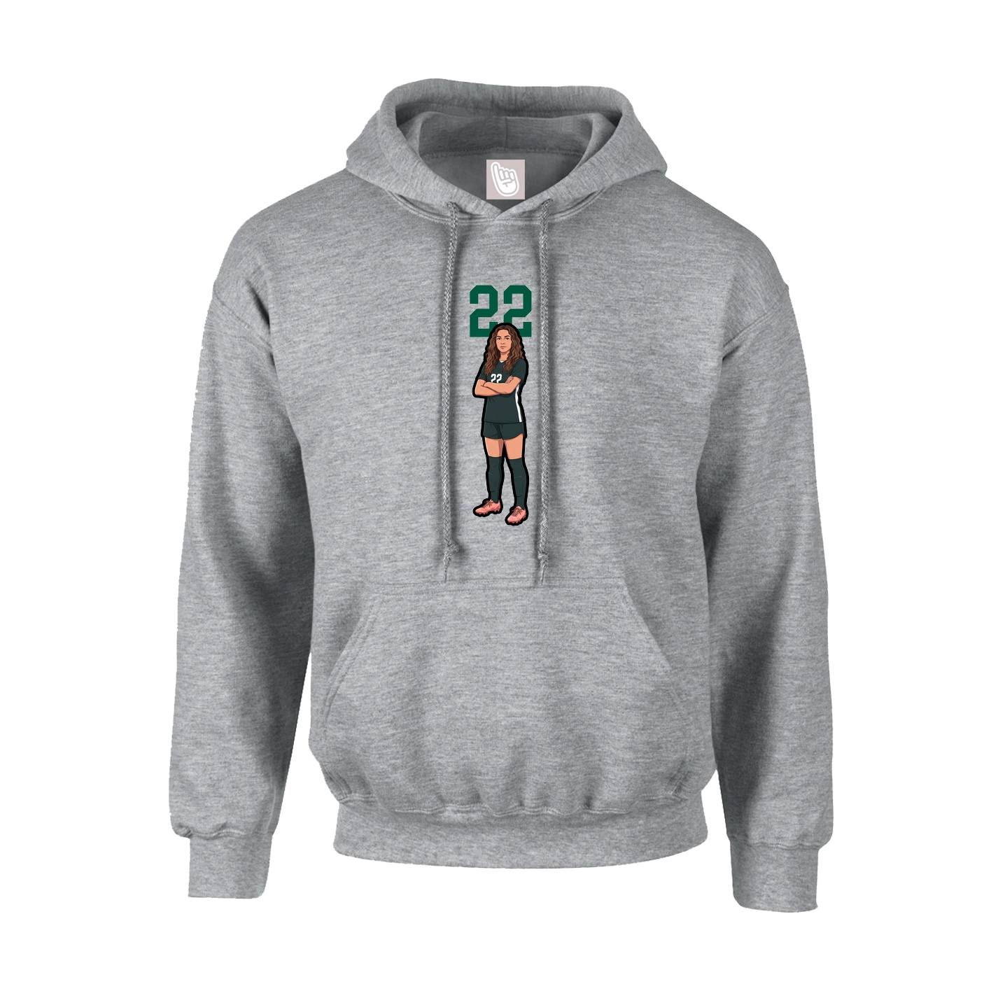 Youth Hoodie — Number Top in Grey