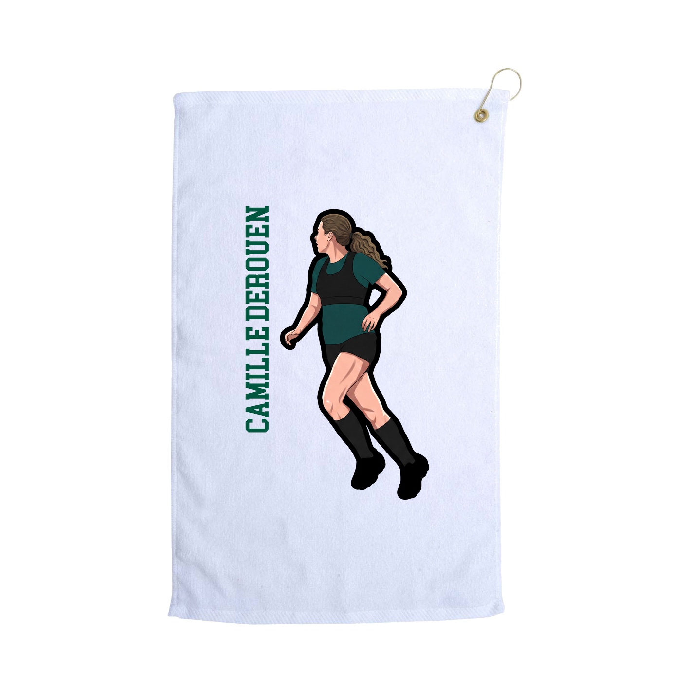 Golf Towel — Name Vertical in White