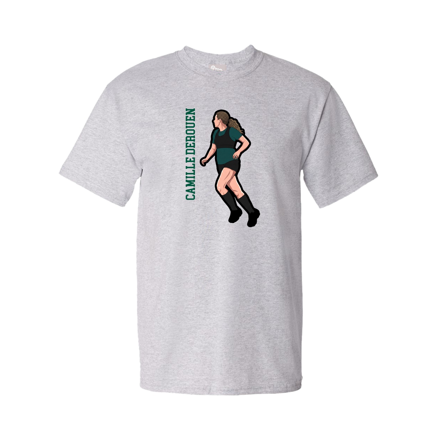 Tee — Name Vertical in Grey