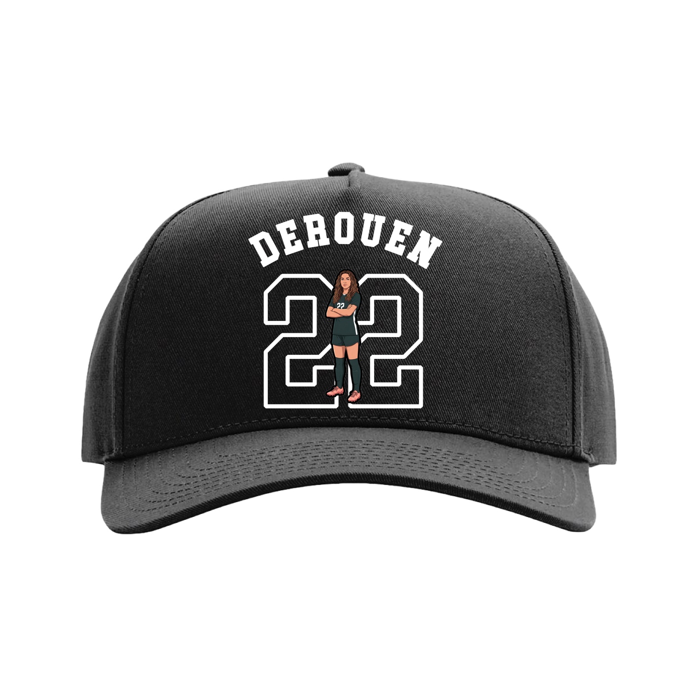Full Fabric Five-Panel Champ Cap — Shirsey Arch in Black