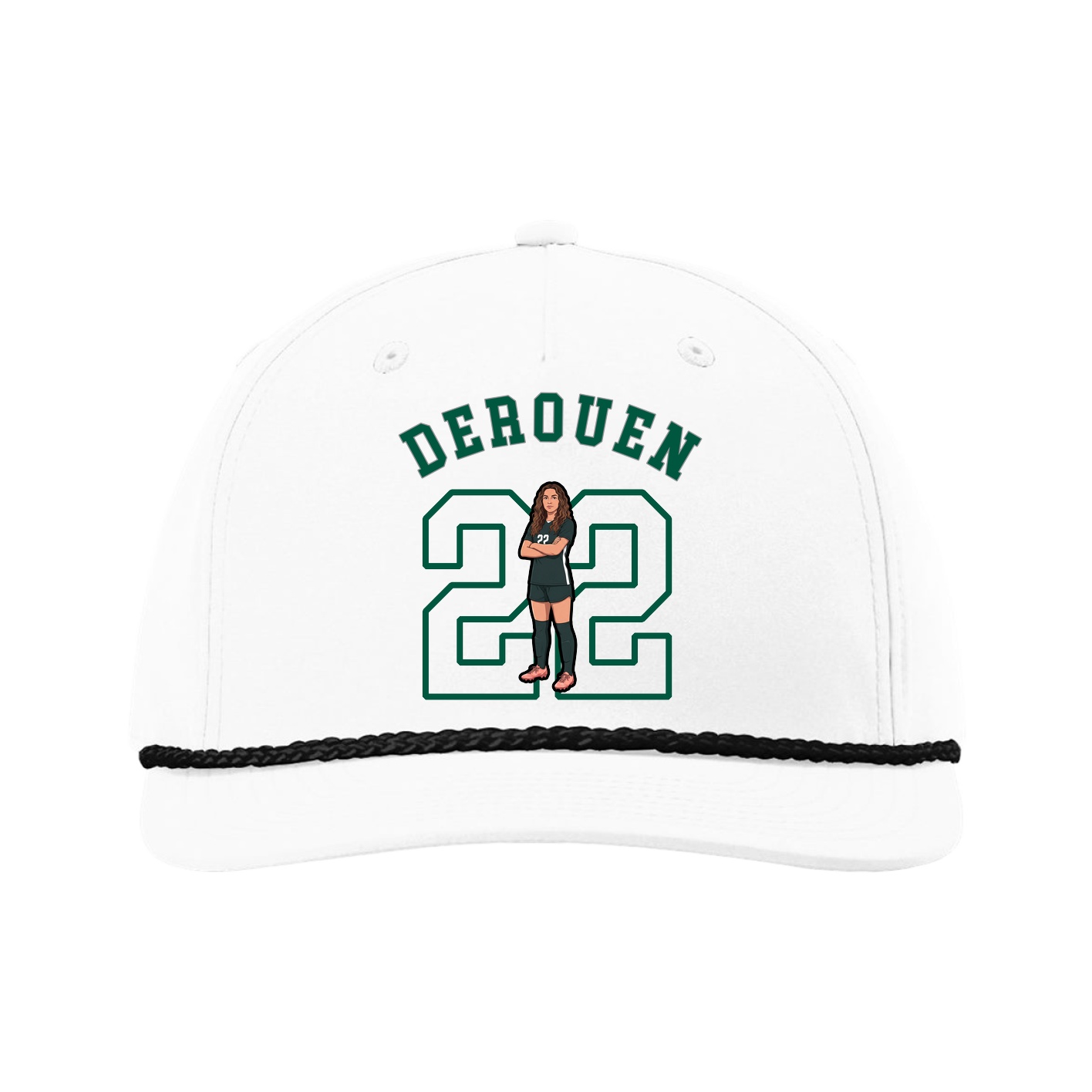 Five-Panel Classic Rope Cap — Shirsey Arch in White
