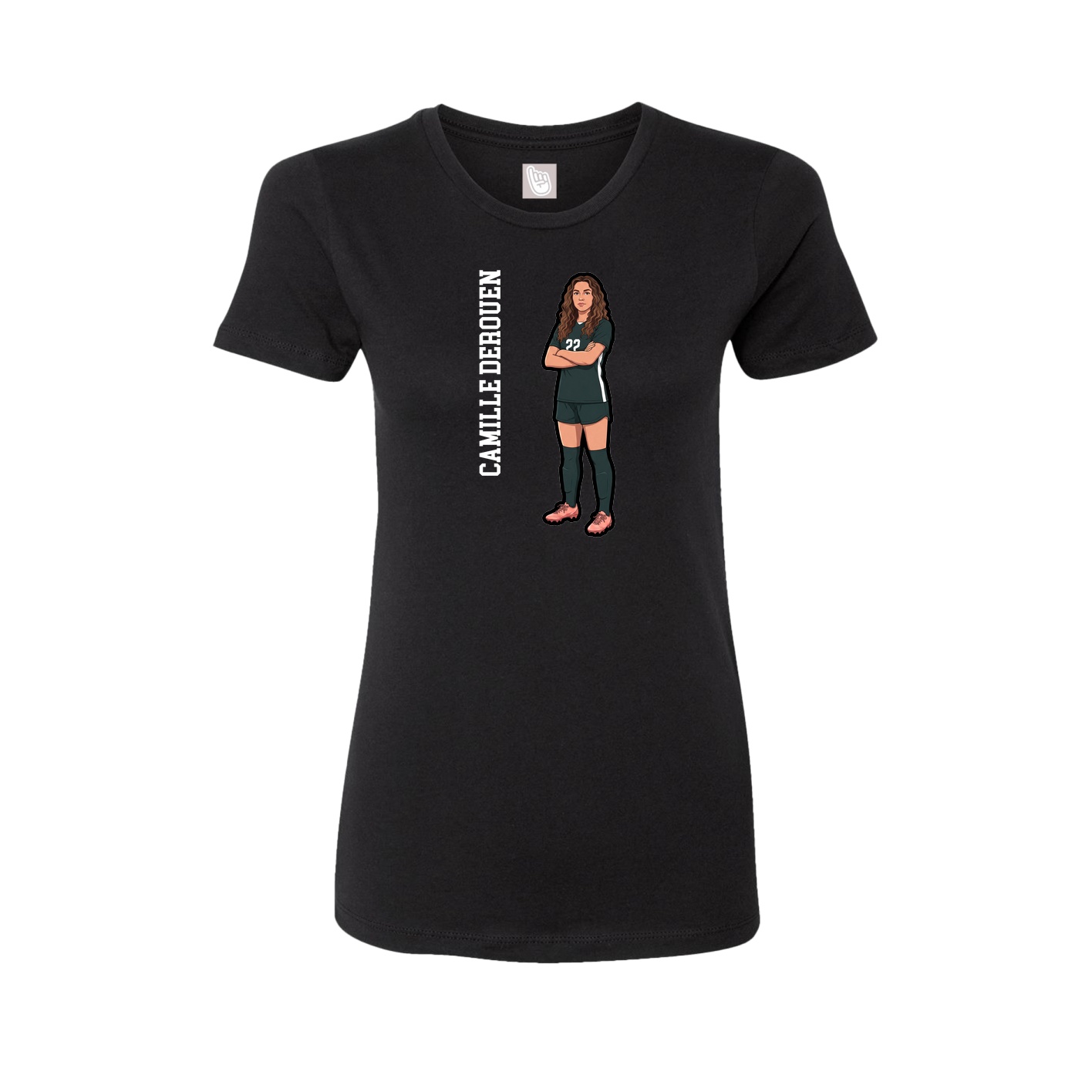 Womens Tee — Name Vertical in Black