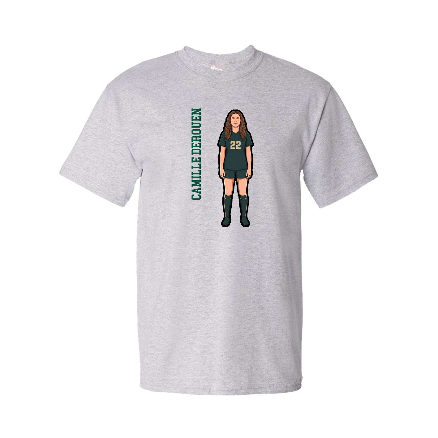 Tee — Name Vertical in Grey