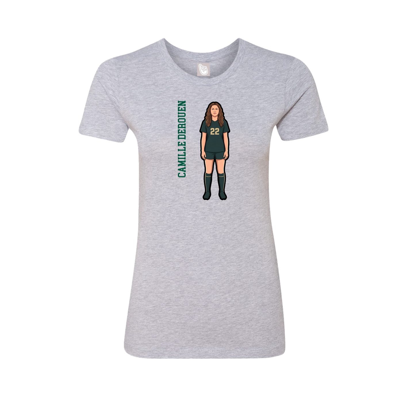 Womens Tee — Name Vertical in Grey