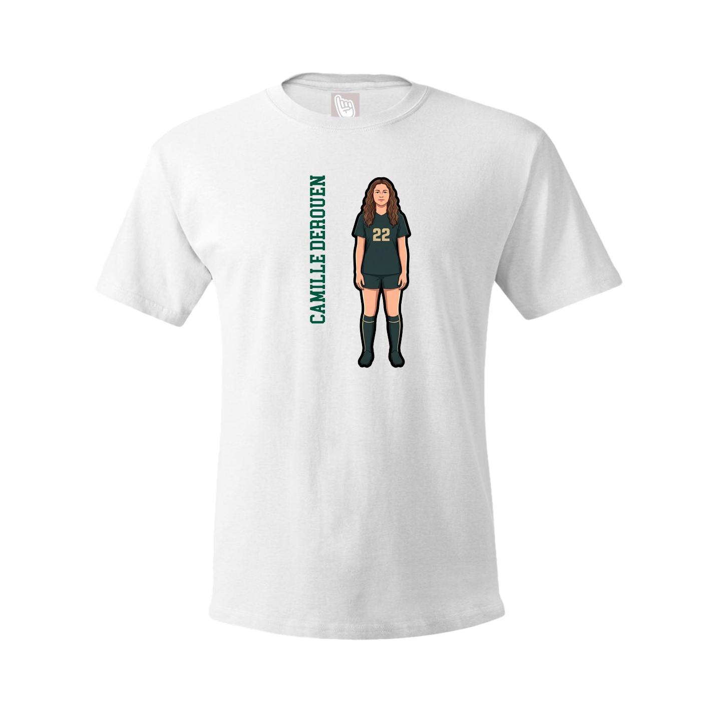 Youth Tee — Name Vertical in White