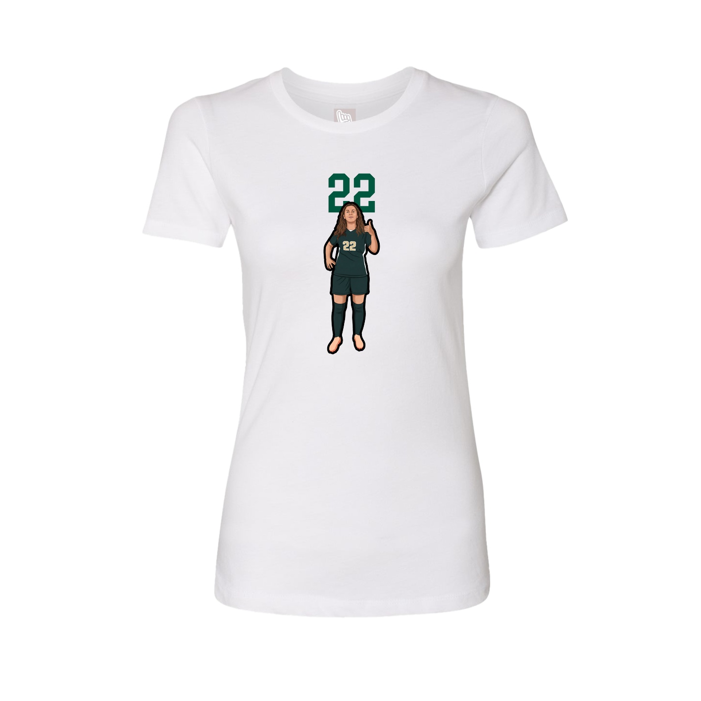 Fitted Women's Tee — Number Top in White