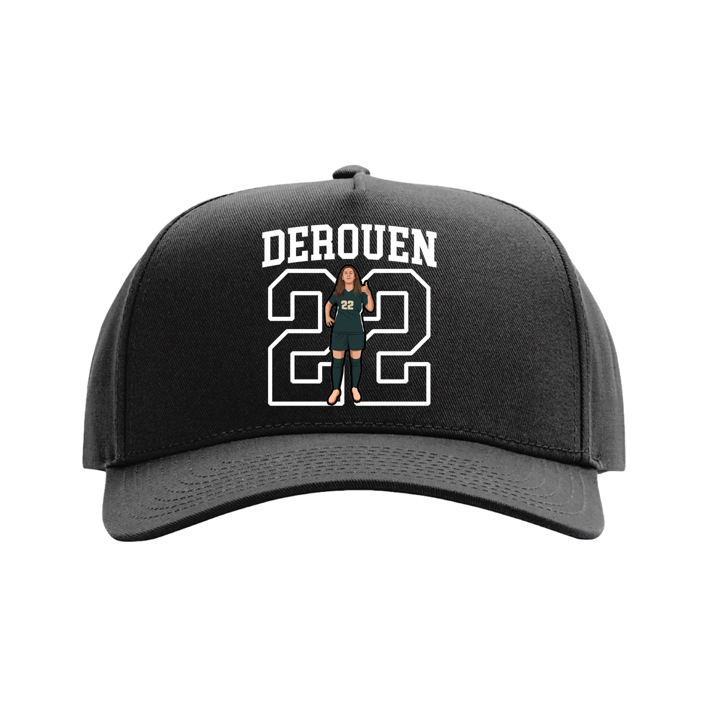 Full Fabric Five-Panel Champ Cap — Shirsey in Black