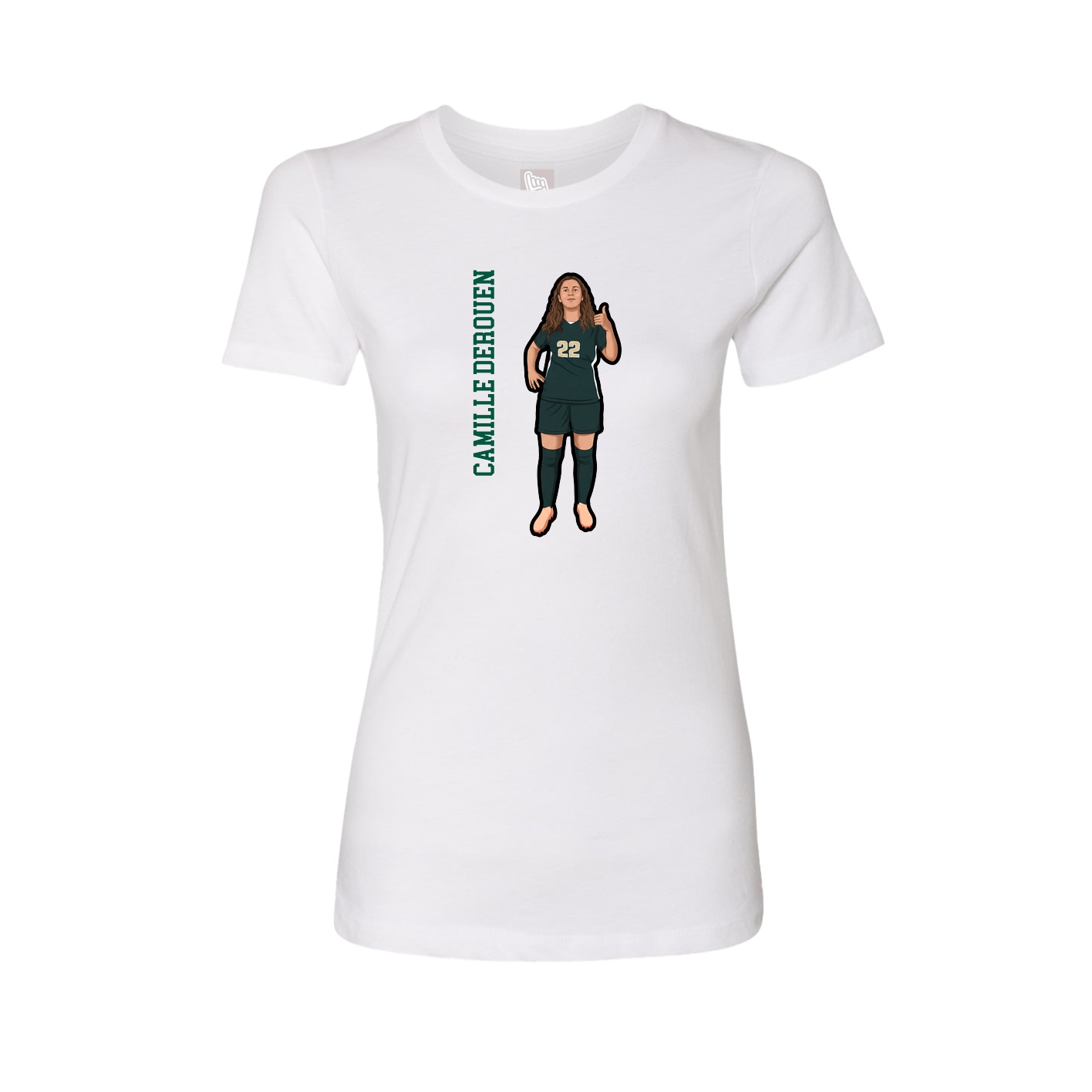 Womens Tee — Name Vertical in White