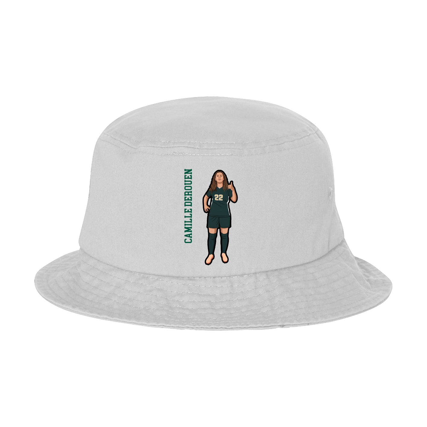 Bucket Cap — Name Vertical in White