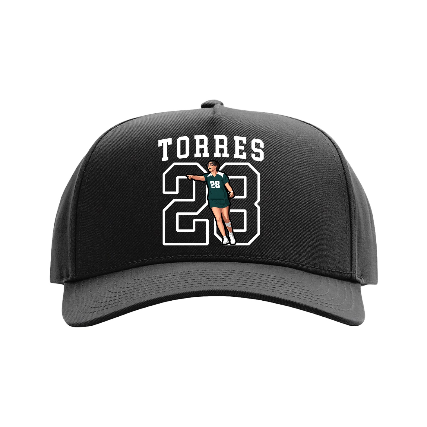 Full Fabric Five-Panel Champ Cap — Shirsey in Black