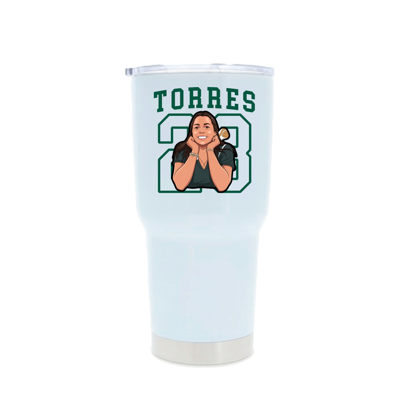 30oz Stainless Steel Tumbler — Shirsey in White
