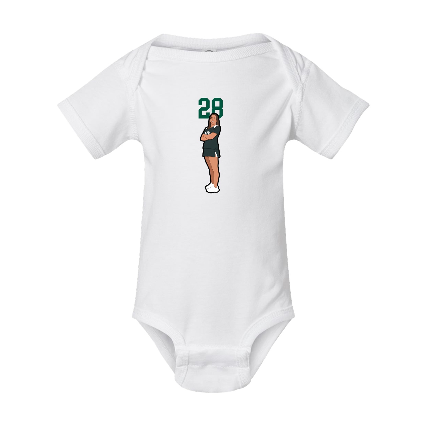 Baby Onesie — Number Top in White