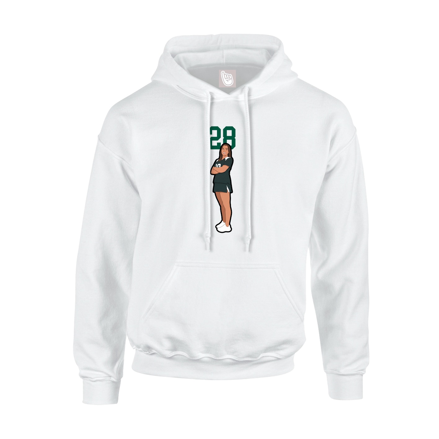 Hoodie — Number Top in White