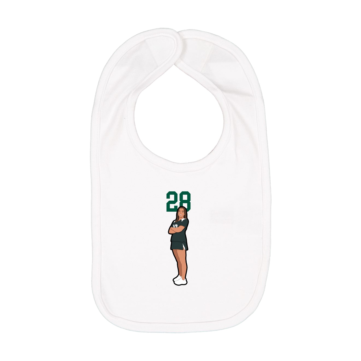 Infant Bib — Number Top in White