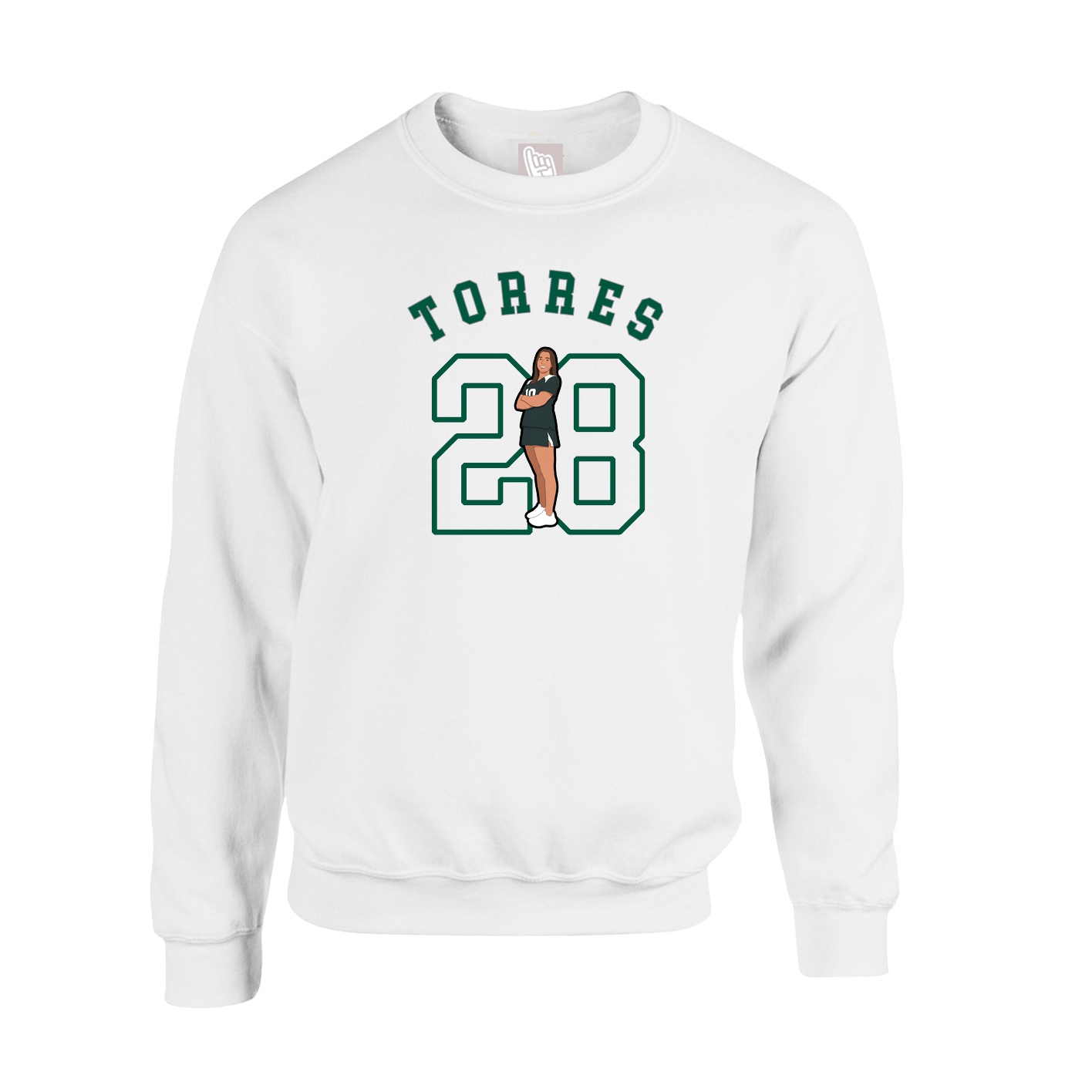 Fleece Crew — Shirsey Arch in White